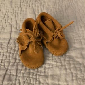 Minnetonka Suede Fringe Bootie